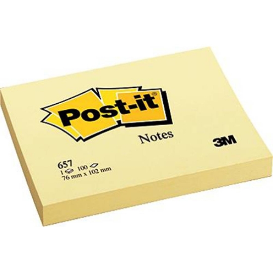 Picture of BLOCO DE NOTAS ADERENTES POST-IT 76X102 657 AMARELO 100FOLHAS
