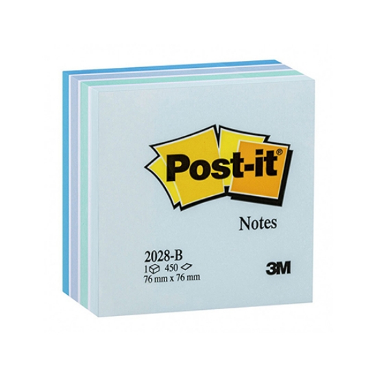 Picture of CUBO BLOCO DE NOTAS ADERENTES POST-IT 76X76 2028-B AZUL PASTEL 450FOLHAS