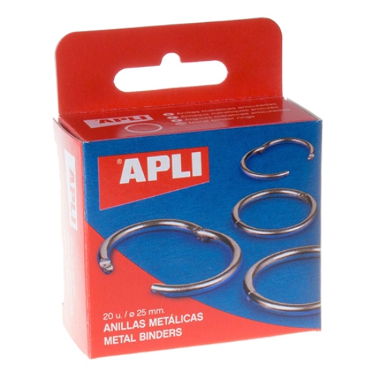 Picture of ANILHAS METAL PARA ENCADERNAÇÃO 25MM APLI Nº2 REF.00452 (CAIXA 20 UNI)