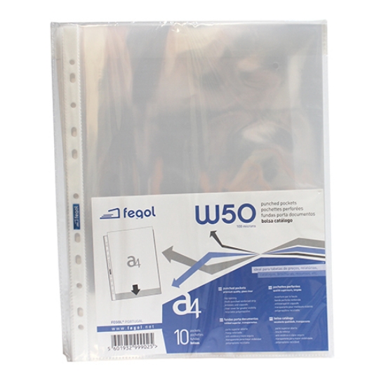 Picture of PACK 10 BOLSAS CATÁLOGO A4 100MICRONS PP FEGOL (W50/10)