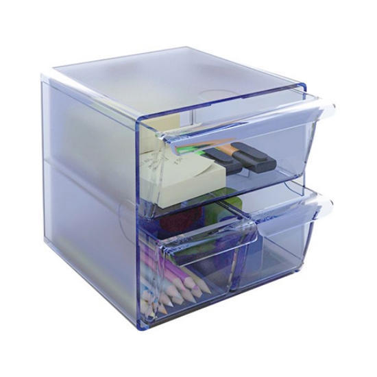 Picture of ORGANIZADOR 3 GAVETAS ARCHIVO2000 6708 TP AZUL TRANSPARENTE