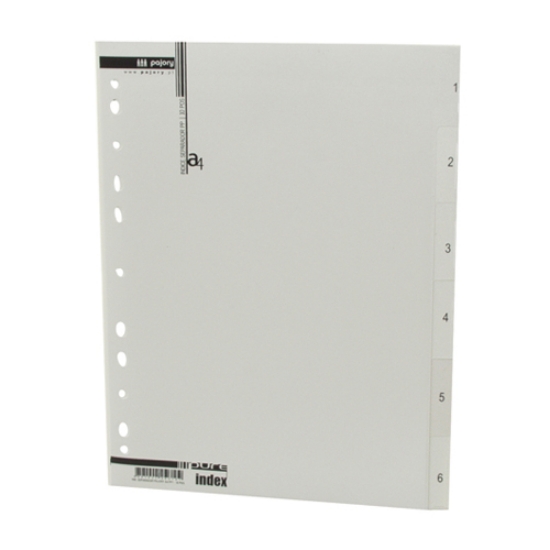 Picture of SEPARADOR PP A4 6 POSIÇOES PAJORY CINZA NUMERADO