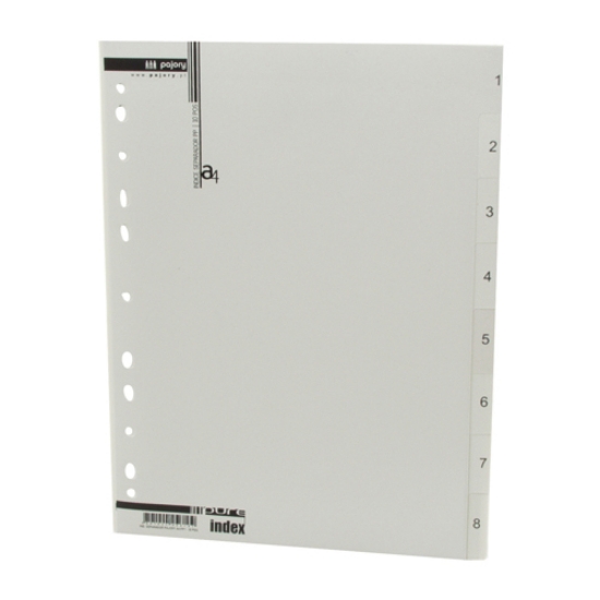 Picture of SEPARADOR PP A4 8 POSIÇOES PAJORY CINZA NUMERADO