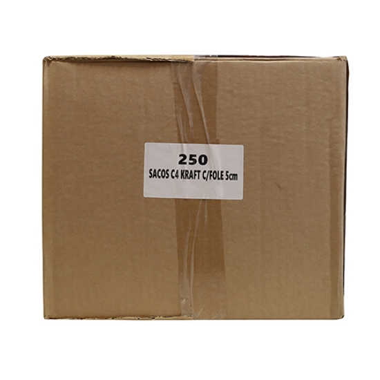 Imagem de SACO C/4 229X324 C/FOLE 50MM KRAFT 90GR S/GOMA