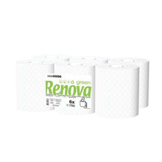 Imagem de TOALHAS DE MÃO BARRIL RENOVA GREEN 210MMX115MT 2FOLHAS (PACK COM 6 ROLOS)