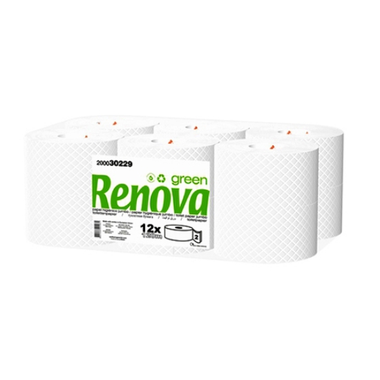 Picture of PACK 12 RL. PAPEL HIGIENICO JUMBO 2F RENOVA GREEN 120MTS