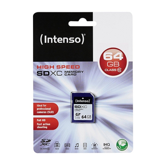 Picture of CARTAO MEMORIA SDHC 64GB CLASSE 10 INTENSO (3411490)