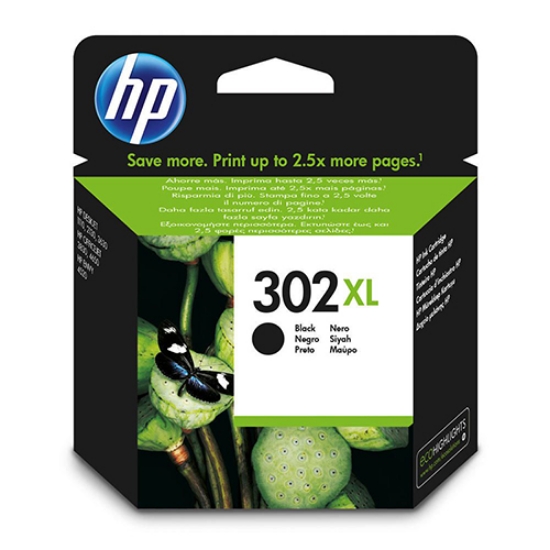 Picture of TINTEIRO ORIGINAL HP 302XL F6U68AE PRETO ALTA CAPAC.
