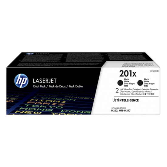Picture of PACK DUPLO TONER ORIGINAL HP 201X CF400XD PRETO 2 X 2800PAG.