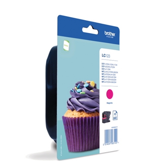 Picture of TINTEIRO ORIGINAL BROTHER LC-123MBP MAGENTA 600PAG.