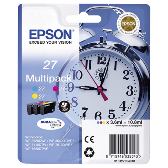 Picture of TINTEIRO ORIGINAL EPSON T2705 Nº27 PACK 3 CORES (C/M/Y)