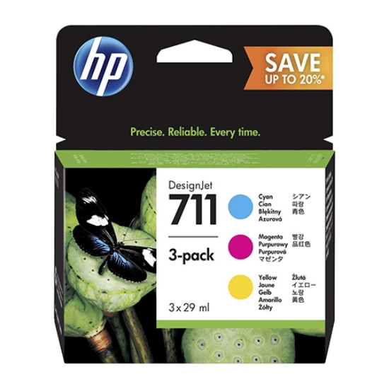 Picture of TINTEIRO ORIGINAL HP 711 P2V32A (PACK 3 CORES C/M/Y)