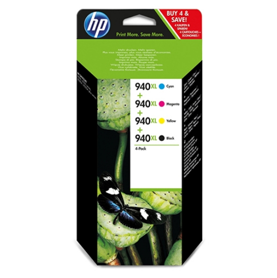 Imagem de TINTEIRO ORIGINAL HP 940XL C2N93AE PRETO+3 CORES (PACK 4 CORES)