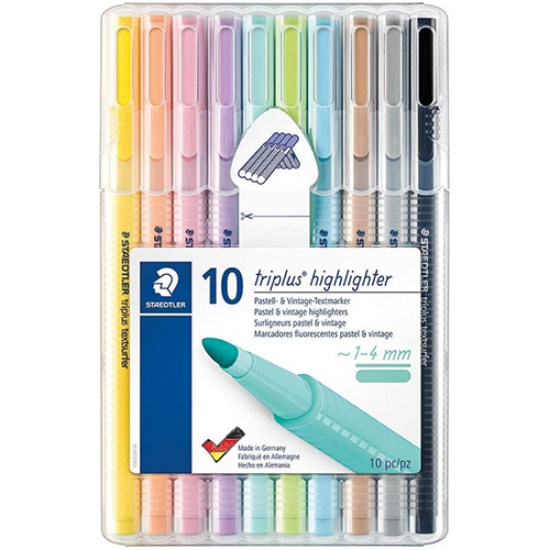 Imagem de BLT.10 MARC. FLUOR. STAEDTLER TRIPLUS PASTEL&VINTAGE 362CSB10