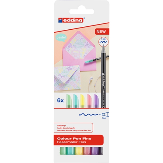Picture of BLT.6 MARC. FIBRA EDDING 1200 P/RED. CORES PASTEL (12006SP)