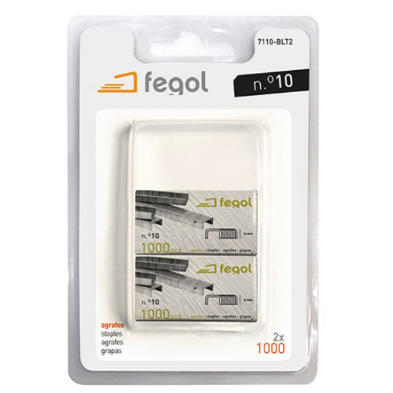 Imagem de BLISTER 2 CAIXAS 1000 AGRAFES Nº10 FEGOL (7110-BLT)