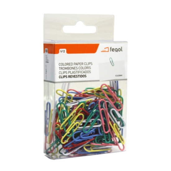 Picture of BLISTER 200 CLIPS REVESTIDOS FEGOL Nº2 SORTIDO (010-2)