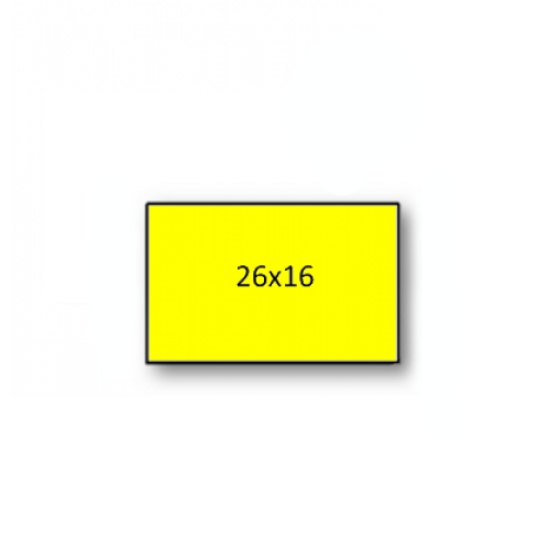 Picture of ROLO ETIQUETAS 26X16MM AD2 CANTOS RECTOS AMARELO (1000UNI)