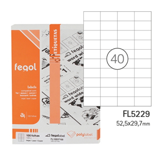 Picture of ETIQ. FEGOLABEL A4 52.5X29.7 BRANCA (CX.100F/4000UNI)