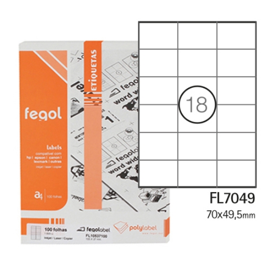 Picture of ETIQ. FEGOLABEL A4 70X49.5 BRANCA (CX.100F/1800UNI)