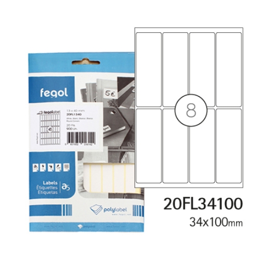 Imagem de ETIQ. FEGOLABEL A5 34X100 BRANCA 20FL34100 (CART.20F/160UNI)
