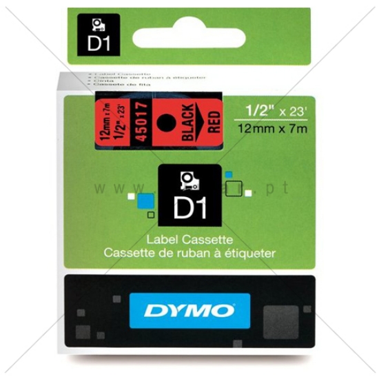 Picture of FITA DYMO D1 12MMX7MT PRETA/VERMELHA 45017/S0720570