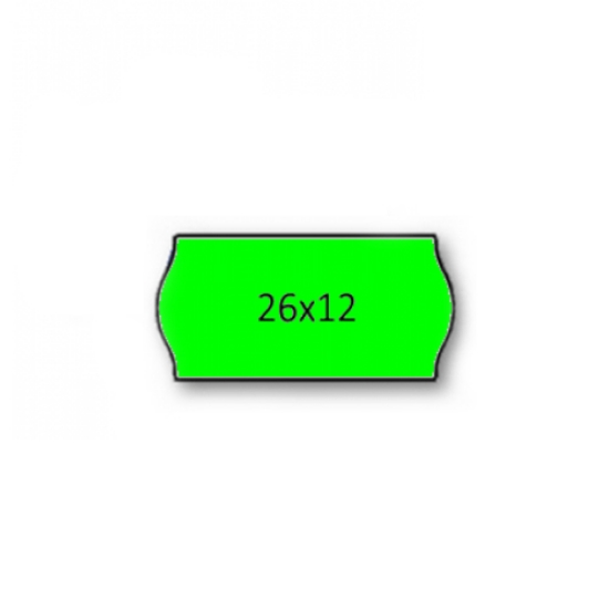 Imagem de ROLO ETIQUETAS 26X12MM AD2 CANTOS REDONDOS VERDE FLUORESCENTE (1500UNI)