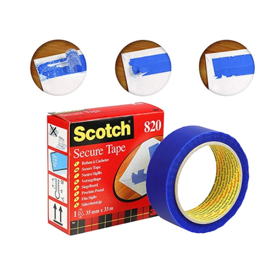 Imagem de ROLO FITA ADESIVA 3M SCOTCH 820 SIGILO AZUL (33MMX35MT)