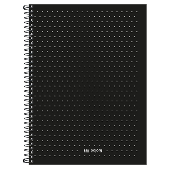Imagem de CADERNO ESPIRAL CAPA DURA A4 100FOLHAS PAJORY BLACK PREMIUM XADREZ