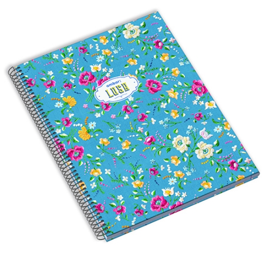 Imagem de CADERNO ESPIRAL CAPA DURA A5 120FOLHAS LUSA XADREZ