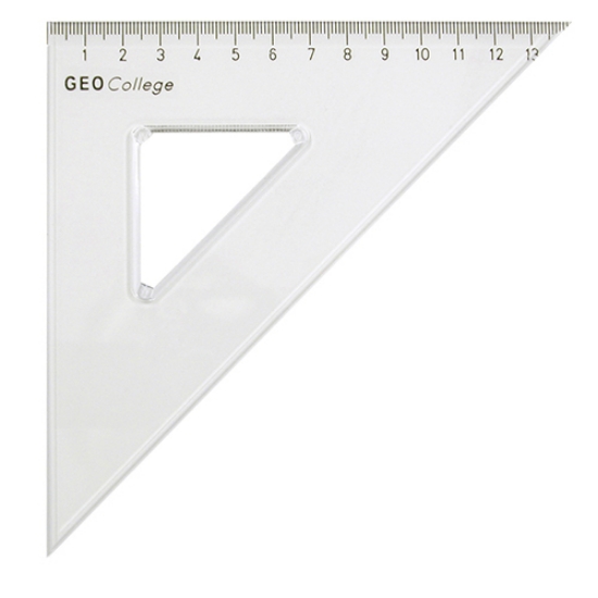 Imagem de ESQUADRO 45º/20CM ARISTO GEOCOLLEGE E-14CM TRANSPARENTE (AR23420)