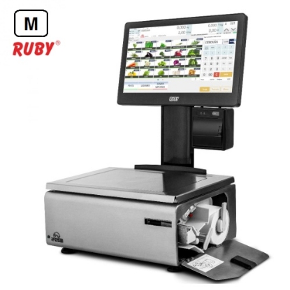 Imagem de Balança táctil Linux IPX 50i c/ IMPRESSORA 2” COM AUTO-CUTTER e ETIQUETADORA 2”